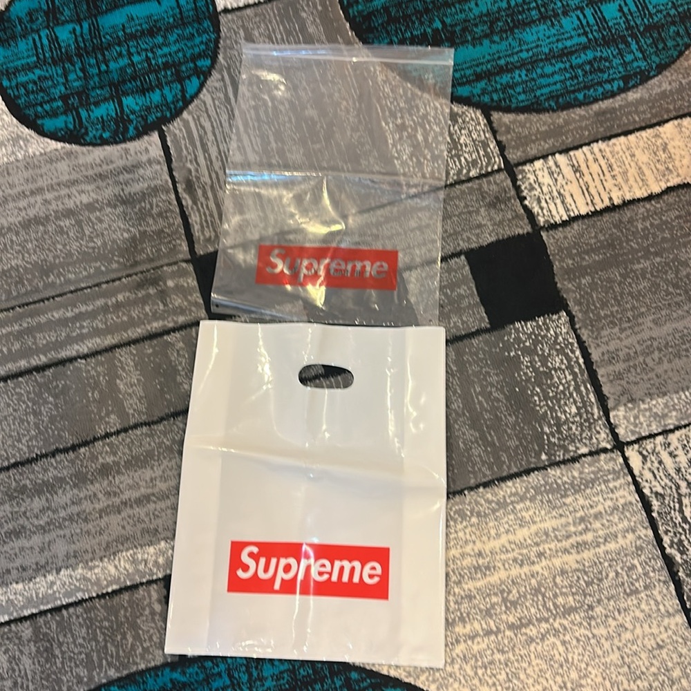 Set of 2 Supreme Red and White Shopping Bags like new